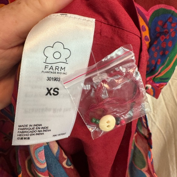 Farm Rio  Lisa Print  Red Midi Dress Anthropologie NEW XS - Picture 8 of 11